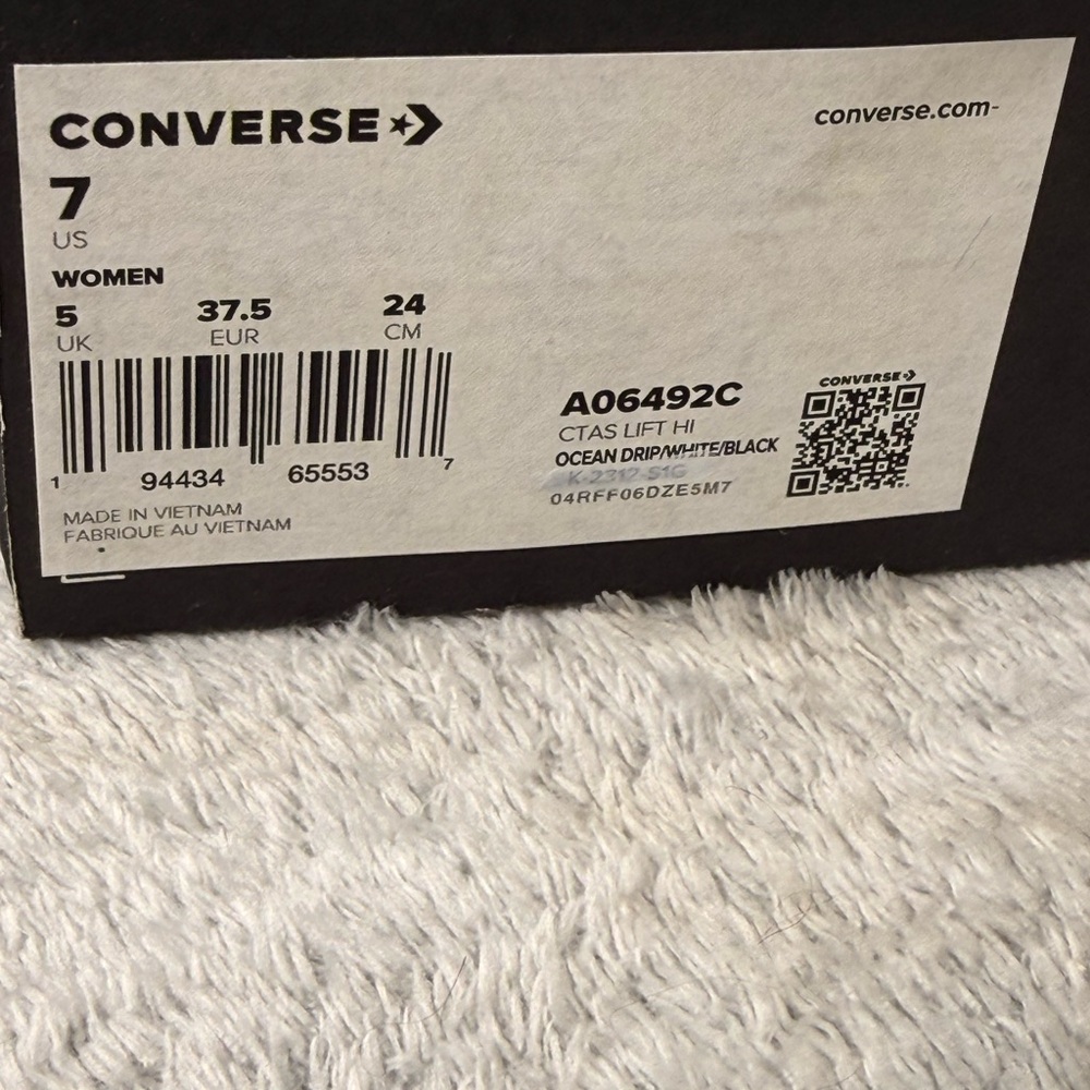 Converse Chuck Taylor All Star Lift Platform Hi Ocean Drip Sneakers Women’s 7 - Picture 8 of 8